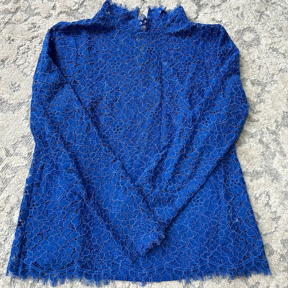 NWOT J. Crew Scalloped lace mockneck top - Picture 5 of 11